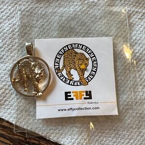 Vintage NWT EFFY Panther Leopard Pendant Gold Plated